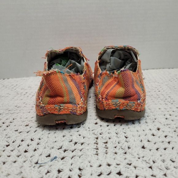 Tony Lama Women's Orange Striped Canvas Shoes - Picture 4 of 6